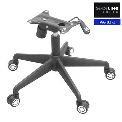 Хорошая цена Черный нейлоновый вращающийся стул с колесами высота регулируемая ноги пятизвездочного стула онлайн