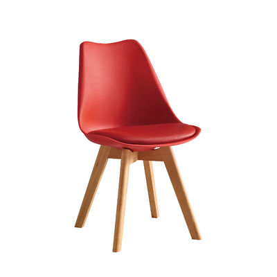 Хорошая цена Барный стул Eames в скандинавском стиле с пенопокрытым сиденьем из ПУ и ногами из твердого дерева в настраиваемых цветах онлайн